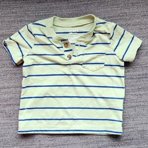 Carter's Green and Navy Striped Tee